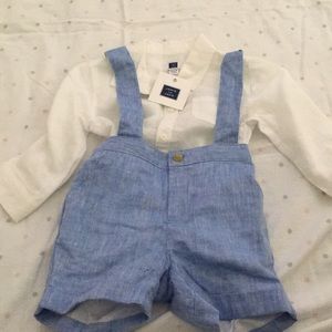 Janie and Jack baby boy linen outfit